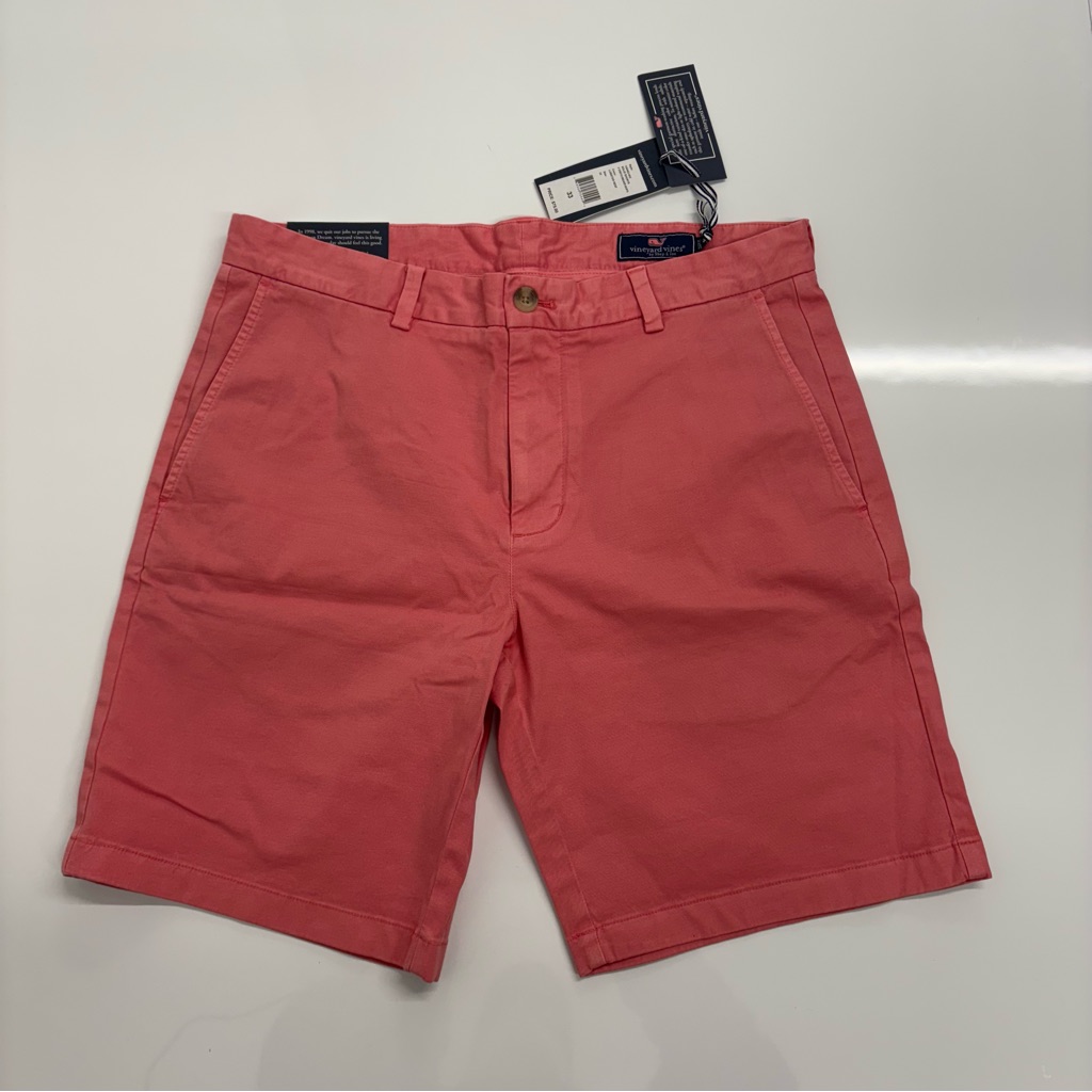 Vineyard Vines Menâs Breaker Shorts Salmon Pink 9â Inseam Size 33 Nwt